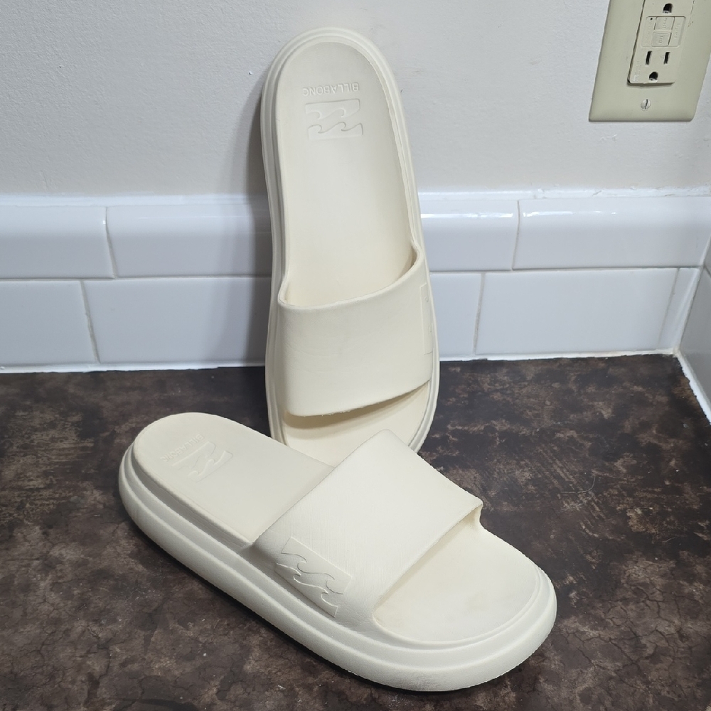 Cream Slide Sandals